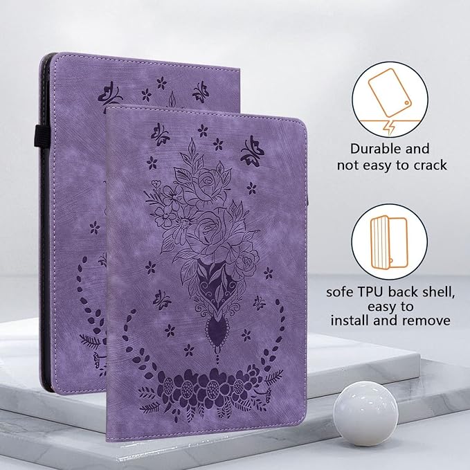 Case for All-New Amazon Fire HD 10 and 10 Plus Tablet (13th/11th Generation 2023/2021 Release) 10.1 Multi-Angle Flip PU Leather Cover with Stylus Holder for Fire HD 10 2023 Case Blue
