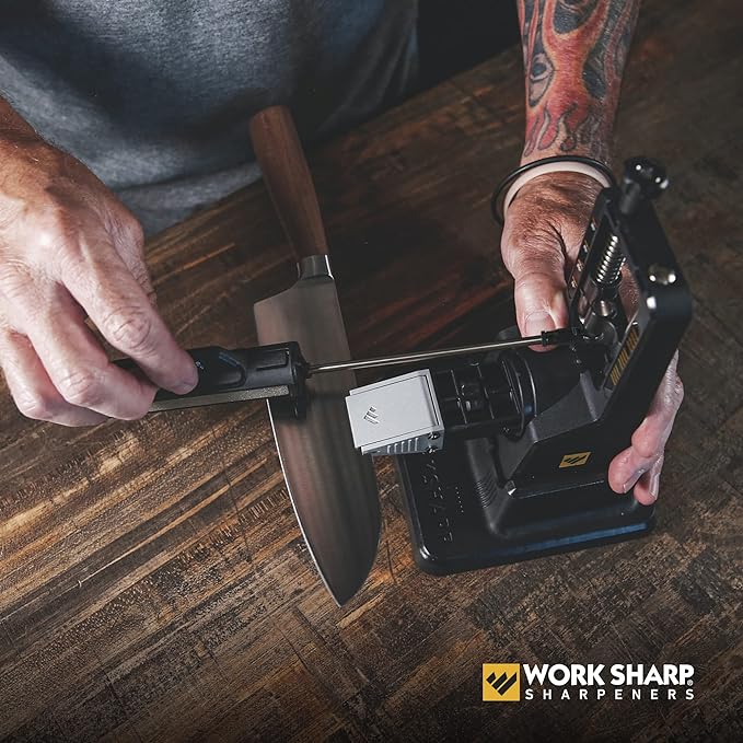 Work Sharp Precision Adjust Elite & Guided Field Knife Sharpener Kit - Professional Sharpening System for Kitchen, Pocket & Outdoor Knives - Complete 2-Piece Bundle Set