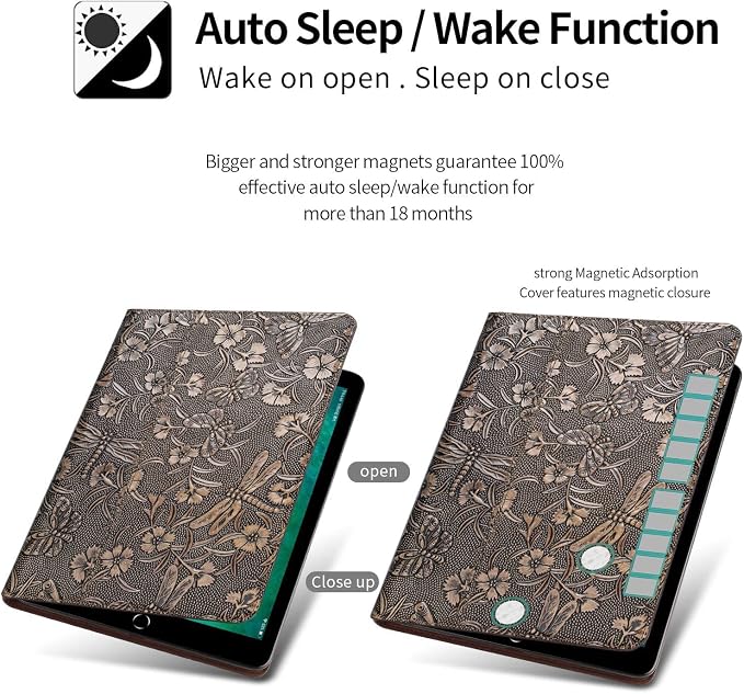 Gexmil Case for iPad mini 7.9 Inch5th/4th Generation(2019/2015) Genuine Leather Cover with Pencil HolderCowhide Folio Cover Auto Sleep/WakeAnti-FingerprintBuffalo Pattern