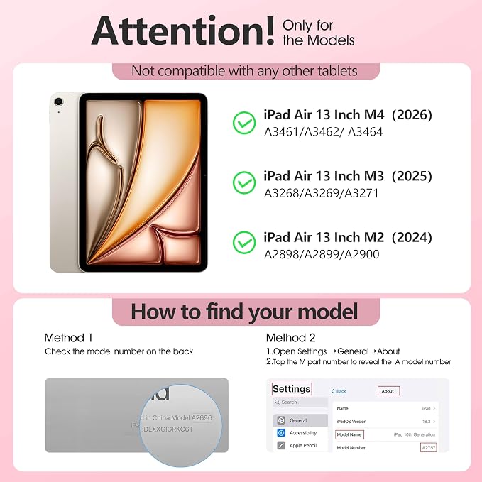 for iPad Air 13 Inch Case M4/M3/M2(2026/2025/2024) Lavender | Slim Trifold Stand Protective Cover with Translucent Hard Back for iPad Air 13 Case Support Touch ID Auto Wake/Sleep