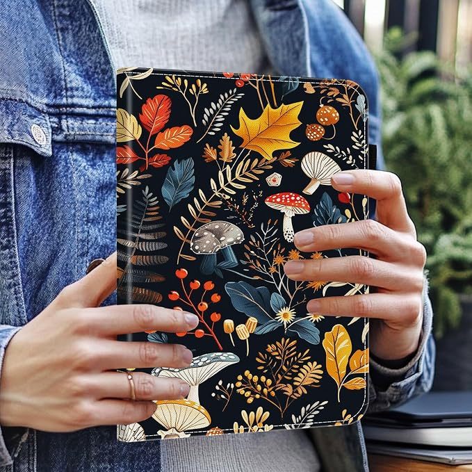Case for Kindle Paperwhite 12th Gen 2024 (7) &amp Kindle Colorsoft Signature Edition (7)Wallet PU Leather Folio Cover Multi-Angle Stand with Auto Wake/SleepAesthetic Snake Floral