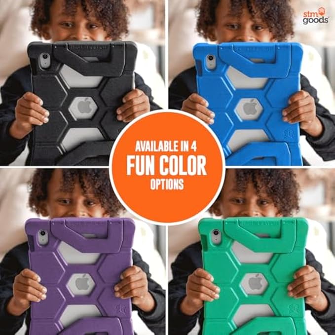STM Goods Duxling iPad (A16/10th Gen) Case for Kids - Ultra-Protective Two-Handle Design Allows for Easy Carry and Functions as a Multi-Angle Stand - Ideal for Parents Teachers Students - Black