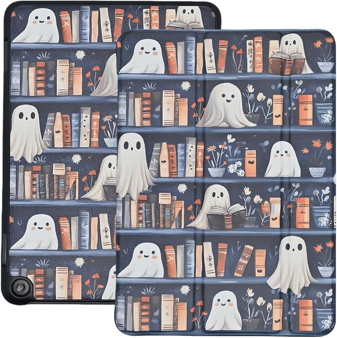 Case for Amazon Fire HD 8 Tablet (12th/10th Generation 2024/2022/2020 Release) &amp HD 8 Plus Multi-Angle PU Leather Protective Stand Cover with Auto Wake/Sleep Bookish Book Lovers
