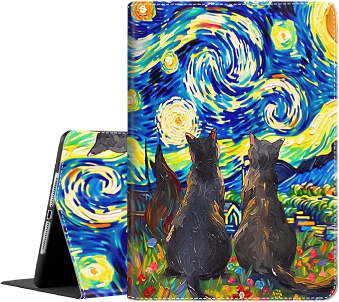 Case for iPad (A16) 11th Generation 11 Inch (2025) iPad 10th Generation 10.9 Inch (2022)，Slim Fit Foldable Standing Cover Case with Auto Sleep/Wake Retro Moth