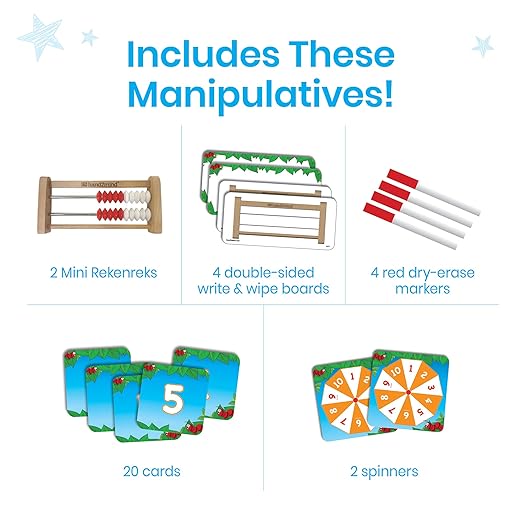 hand2mind Rekenrek Pop-Up Learning Activity Center, Math Games for Kids, Abacus for Kids Math, Math Manipulatives, Montessori Materials for Preschool, Kindergarten Homeschool Supplies