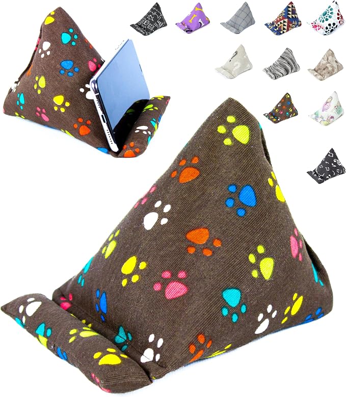 Handmade Phone Pillow Holder - The Wedge Mobile Device Stand - Fabric Phone Stand for All iPhones All Smartphones! 7 x 6.1 x 5.5 Inches (ABC)