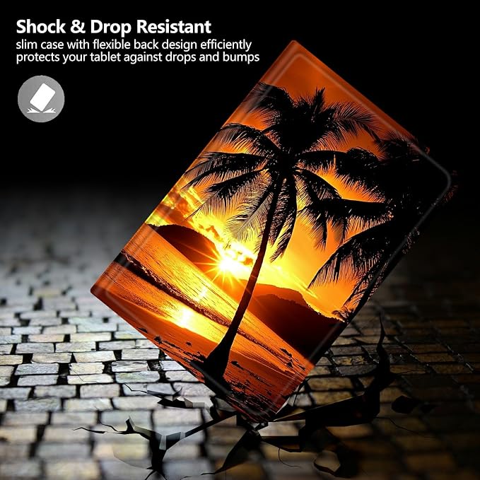 Case for Amazon Fire 7 Tablet 2019/2017 Release 9th/7th Generation PU Leather Smart Protective Cover with Auto Sleep/Wake for Fire 7 2019Dog Wearing Witch Hat Pumpkin