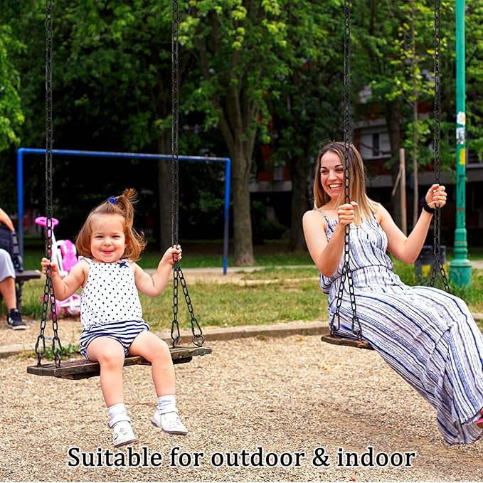 Hammock Chair Chain, 2 Pack 44in Hanging Swing Chain with 4 Carabiners, 660LB Capacity Heavy Duty Hammock Hanging Kit for Punching Bags, Swing Hangers, Porch, Patio, Playground Indoor Outdoor (Black)