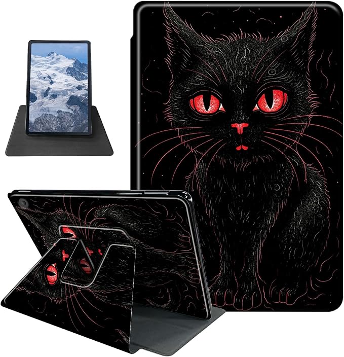 American Flag Deer Pattern Case for All-New Amazon Kindle Fire 7 Inch Tablet (9th/7th/5th Generation 2019/2017/2015 Release)360 Degree Rotating Stand Protective Cover with Auto Sleep/Wake