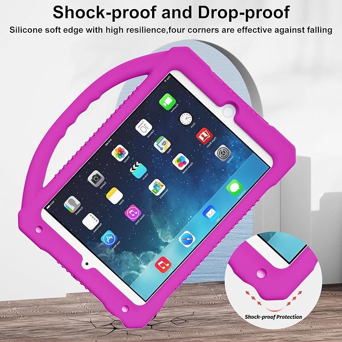 Kids Case for iPad mini 5 4 3 2 1Shockproof Protective Silicone Cover for Apple 7.9 inch Kids iPad mini/Mini 2/Mini 3/Mini 4/Mini 5 Case with Stand Handle (Blue)