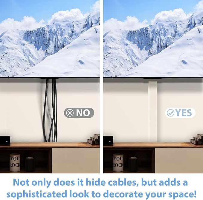Wire Cover for Wall Mount TV, 32in(2xL16in) Wall Cord Cover, X-Large TV Cable Hider Hide Cords Wall Mounted TV, Cord Hider Wall, Wall Cable Cover Cable Raceway Beige W1.54in x H0.75in