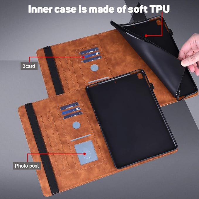 ALILANG Case for Samsung Galaxy Tab A 9.7 inch 2015 Case Model (SM-T550/T555/SM-P550/P555) Multi-Angle Viewing Protective Tablet Cover with Folding Stand &amp Pencil Holder -Blue