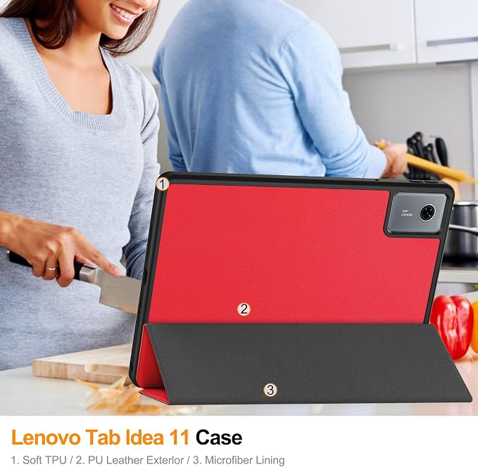 YRH for Idea Tab Pro 12.7 inch Case 2025 with Pen Holder Soft TPU Back Tablet Cover Case with Auto/Sleep (Black)