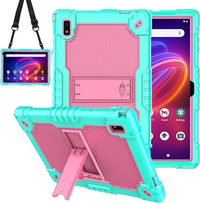 case for BYYBUO SmartPad A10_L 10.1 inch Android Tablet Shockproof Kids Friendly Protective Case+Shoulder Strap Kickstand for BYYBUO SmartPad A10 10.1 inch Tablet (Black)