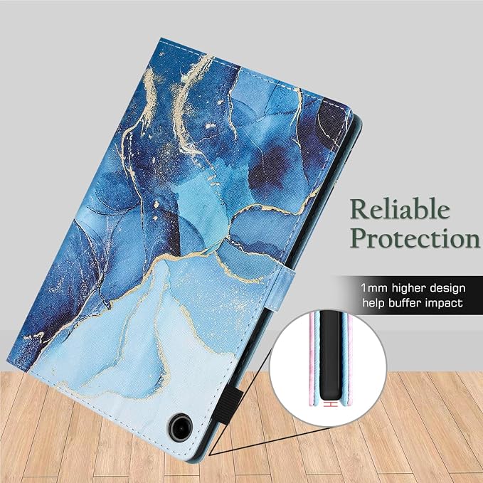 Fancity Case Fits Samsung Galaxy Tab A9/A11 Plus 11” 2025/2023 X210/X216 | Premium PU Leather Cover with Multi-Angles Pencil Holder Smart Wake Sleep for Galaxy Tab A9 A11 Plus X218 Beach