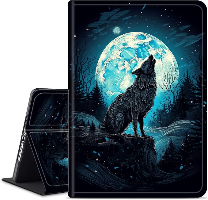 Case for 7 All-New Kindle Paperwhite (12th Generation 2024) and Kindle Colorsoft Signature Edition CoverSlim PU Leather Smart Cases with Auto Wake/Sleep-Black Cat Night Sky