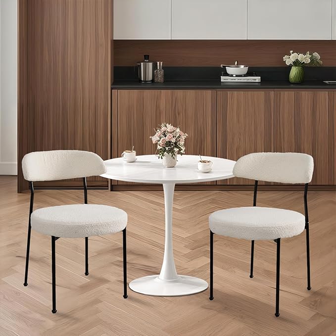 SoarFlash Kitchen Table and Chairs for 2, 24" Dining Table Set for 2 with Velvet Upholstered Chairs, 3 Piece Round Kitchen Table Set, Dining Room Table Set for Small Space, Apartment