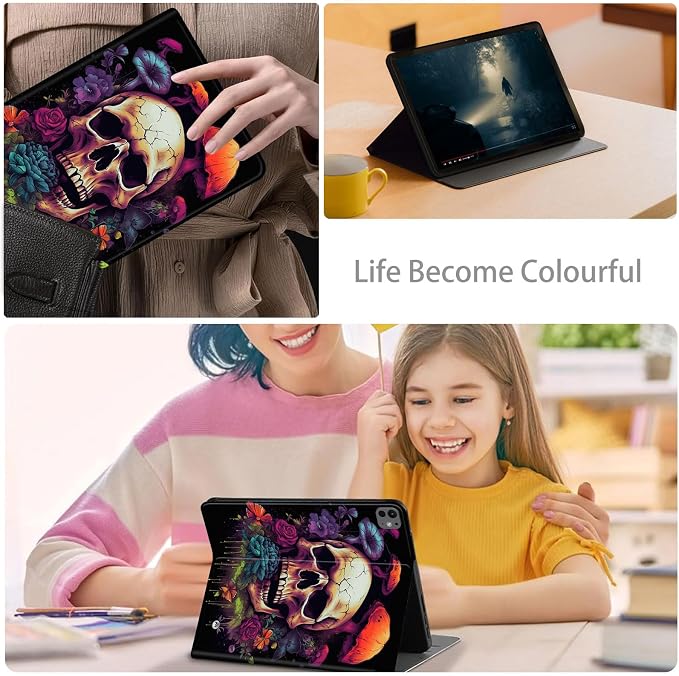 Case for iPad Air 11-inch (M4 2026 / M3 2025 / M2 2024) iPad Air 5th/4th Gen (2022/2020) 10.9 Slim PU Leather Folio Stand &amp Auto Sleep/Wake Protective Smart Cover Tree Fluorescent
