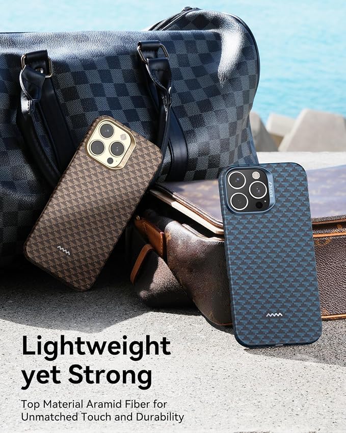 RAPTIC Aramid Fiber Case for iPhone 16 Pro Compatible with MagSafe Non-Slip &amp Slim 600D Aramid Fiber [Military Grade Drop Tested] Anti-Scratch Shockproof Protective Case 6.3 inch Black