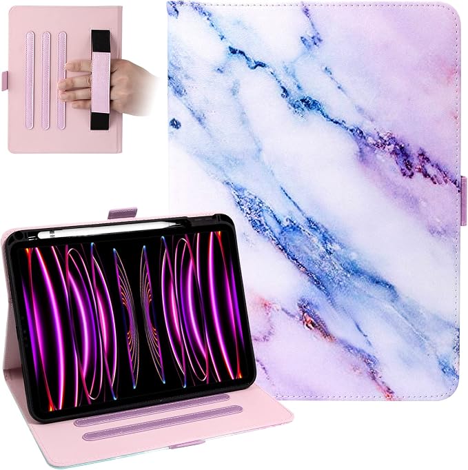 Dteck for iPad A16/10th Generation 10.9 Inch 2022 Case with Pencil HolderPremium PU Leather Folio Multiple Viewing Angles Stand Cover Auto Wake/Sleep Protective Tablet Cases for Women MenBookshelf