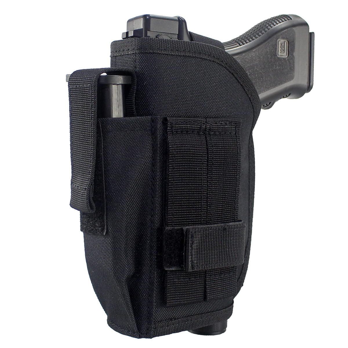 Depring Tactical Belt Holster with Mag Pouch for Handguns with Light or Laser Attachment Universal Outside The Waistband Holster Black