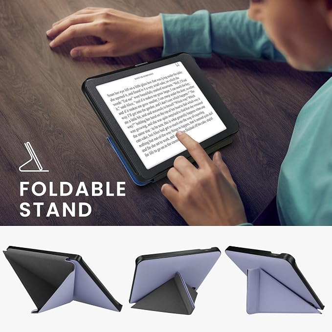 kwmobile Cover for Kobo Libra H2O Case - Slim PU Leather eReader Cover with Stand and auto Sleep funktion - Dark Blue