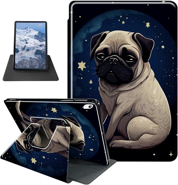 Astronaut Mushrooms Pattern Case for iPad 10.2 iPad 9th Generation 2021/ iPad 8th Generation 2020/ iPad 7th Generation 2019360 Degree Rotating Stand Protective Cover with Auto Sleep/Wake