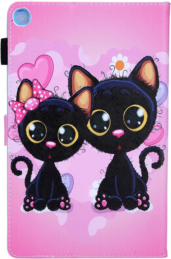 for Galaxy Tab A 8.4 Case 2020 Model (SM-T307/T307U) with Pencil Holder Pockets Multi-Angle Viewing Folio Stand PU Leather Shockproof TPU Cover for Samsung Tab A 8.4 T307 Black Rose Flower
