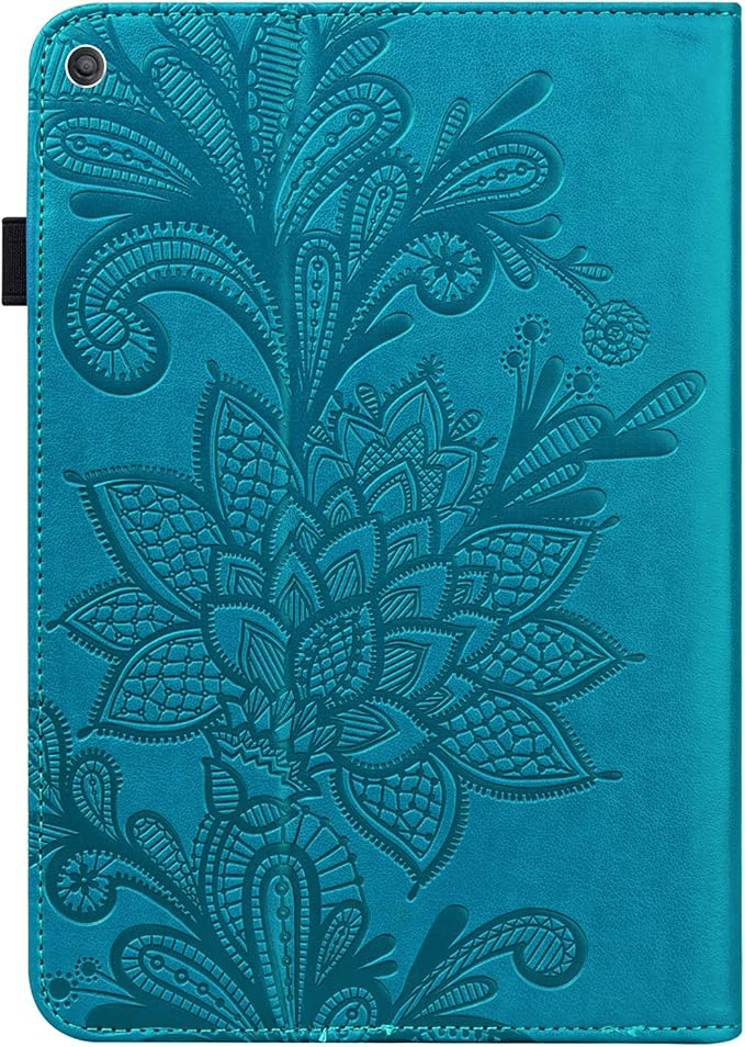 Fire HD 8 Case Slim Folding Stand Auto Wake/Sleep Wallet Case with Cards/Cash Holder for Amazon Fire HD 8(8th/7th/6th Gen 2018/2017/2016 Release)-Black