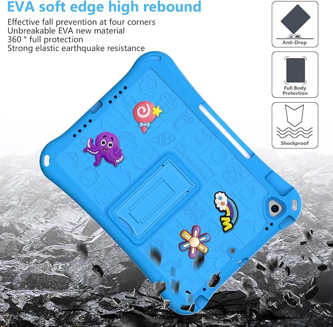 Case for iPad 10.2 Inch 2021/2020/2019/ iPad Pro 10.5 Inch/Air 3rd Gen (2019) Shoulder Strap Kickstand Children Friendly Anti-Scratch Shockproof Case Lightpurple