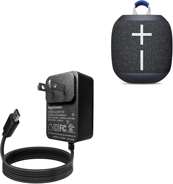 BoxWave Charger Compatible with Ultimate Ears Wonderboom 4 - Wall Charger Direct (15W) Rapid Charge Your Device with Built-in 3ft Cable