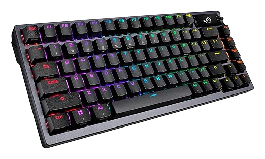 ASUS ROG Azoth Wireless Mechanical Gaming Keyboard – 75% TKL, Tri-Mode Connectivity, Hot Swappable Pre-lubed ROG NX Storm Clicky Switches, PBT Keycaps, RGB, OLED Display, PC/Mac Support - Black