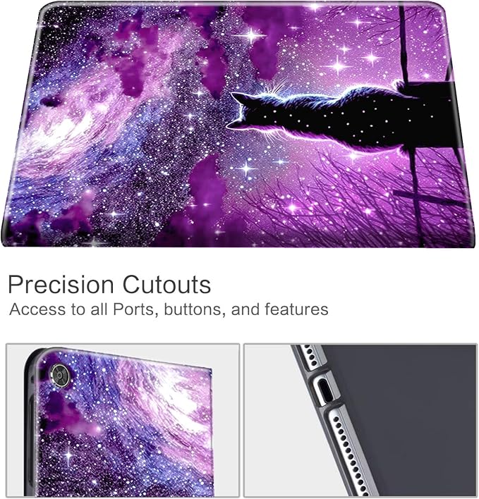 for 10.1 Amazon Fire HD 10 Tablet (13th Generation 2023 Release)PU Leather Multi-Angle Anti Slide Stand Cases with Auto Wake/SleepAnimals Dog Paws Galaxy