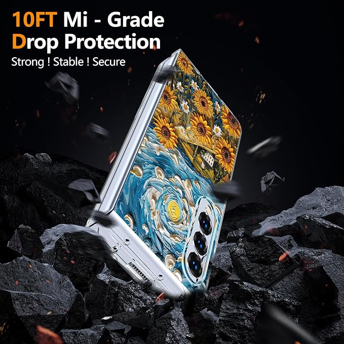 for Galaxy Z Fold4 CaseBuilt-in Magnet CircleWireless Charging | Military-Grade Shockproof case Cover for Samsung Galaxy Z Fold4Anagallis