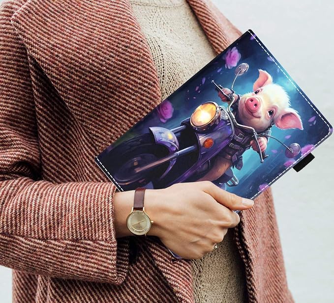 Case for Amazon Fire HD 8/HD 8 Plus Tablet (8 12th/10th Generation 2024/2022/2020 Release) Slim PU Leather Stand Folio Cover with Auto Wake Sleep African Woman Wolf