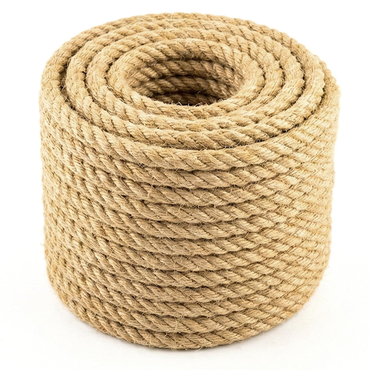 Jute Rope 1/2" x 50FT, 4 Ply 450LB Breaking Strength Heavy Duty Natural Jute Twine, 12mm Thick Craft Cord for Plant Climbing, Gift Wrapping, Bottle Crafting, Cat Tree, Rustic Wedding Decor