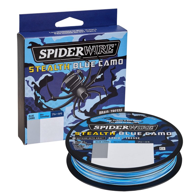 SpiderWire Stealth® Superline, Blue Camo, 15lb | 6.8kg, 200yd | 182m Braided Fishing Line, Suitable for Saltwater and Freshwater Environments