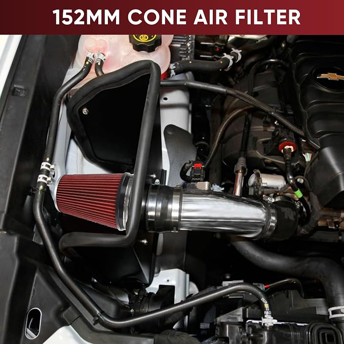 6" 152mm Cold Air Intake Filter Clamp-On Replacement High Flow Inlet Air Filter