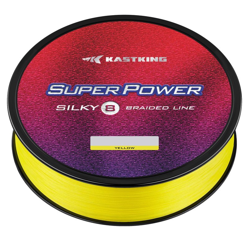 KastKing Superpower Silky8 Braided Fishing Line, Yellow, 8 Strands, 40 LB, 300 Yds