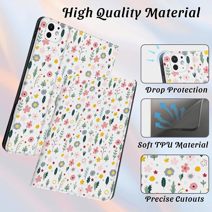 Cute Maple Bear Case for 10.2 iPad 2019/2020/2021(7th/8th/9th Gen) with Pencil Holder Auto Wake/Sleep Leather Soft TPU Back Cover for Women Girls