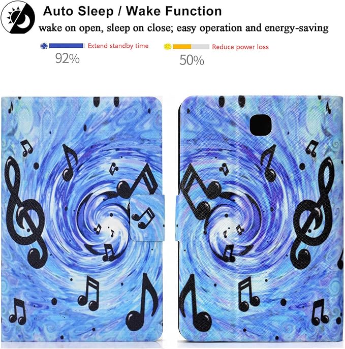 Case for Samsung Galaxy Tab A 8.0 inch Tablet Case 2015 (Model SM-T350/T355/P350/P355) with Pencil Holder [Auto Sleep/Wake] Stand Folio PU Leather Shockproof Cover Magnetic Smart WalletNight