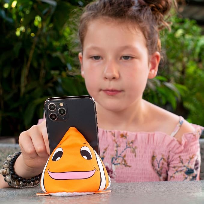 Plusheez Mobile Phone Holder | 2 in 1 Phone Stand with Micro Fibre Wipe | Screen Cleaner | Universal Phone Stand for Kids Children Adults | eReader/Kindle/Smartphone/Small Tablet Compatible (Bird)