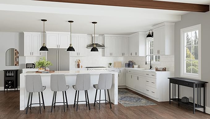 Design House Brookings Shaker Unassembled Wall Kitchen Cabinet W3630, 36 W x 12 D x 30 H, Painted White, Solid Wood, Design House, 561761