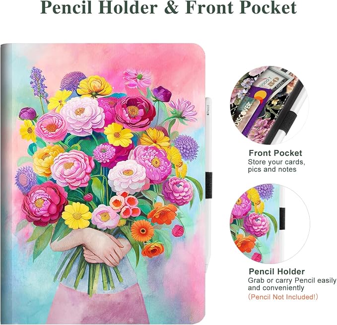 Vimorco for iPad 9th/8th/7th Generation Case 10.2-inch Pencil Holder/Pocket | for iPad Air 3rd Generation Case 10.5-inch for iPad Pro 10.5 Inch Cases Hand Strap Adjustable Angle Beach Path Scenery