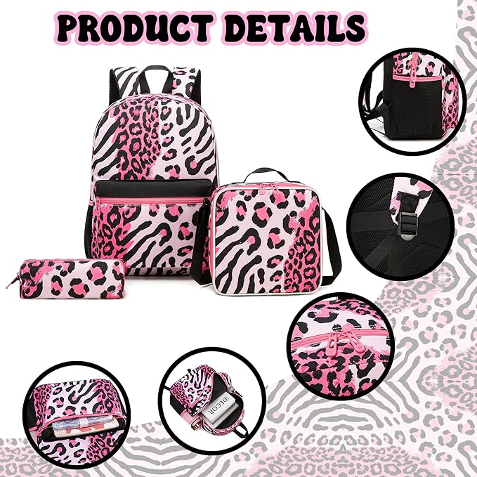 Backpack for Girls Backpack with Lunch Box School Backpacks for Girls with Pencil Case Back to School Supplies