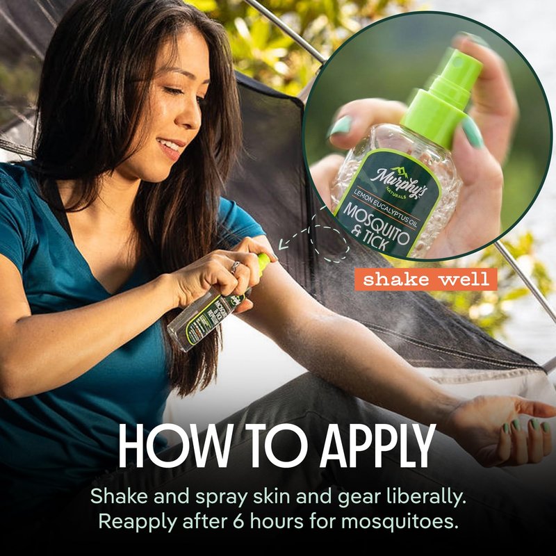 Murphy's Naturals Mosquito & Tick Bug Repellent Spray, Oil of Lemon Eucalyptus for Skin + Outdoor Gear, 4 Ounce Pump, 1-Pack
