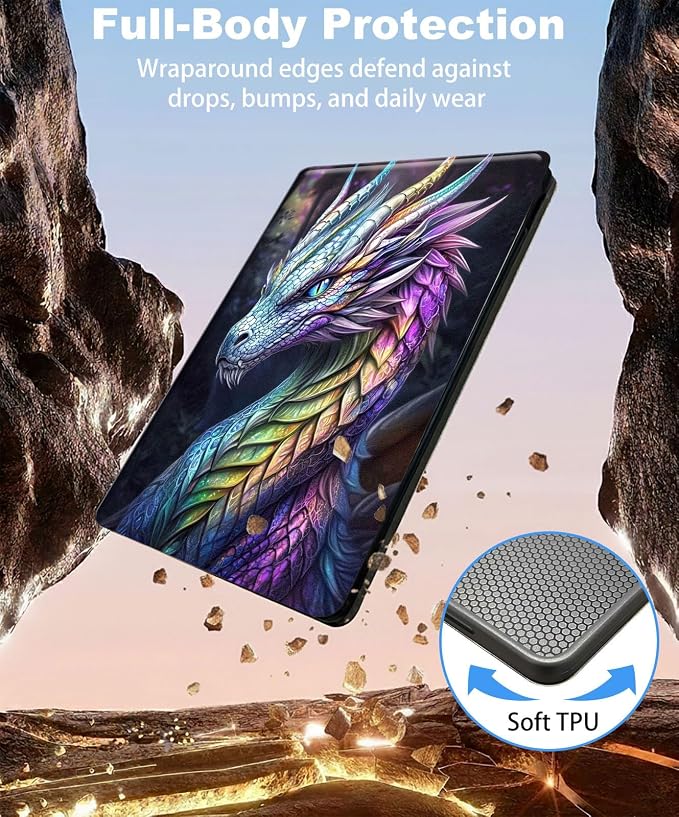 for iPad 11th Generation (A16 2025) 11 / iPad 10th Gen 10.9 2022 Case 360° Rotating PU Leather Stand Cover with Auto Sleep/Wake Shockproof TPU Backl Raccoon Perched