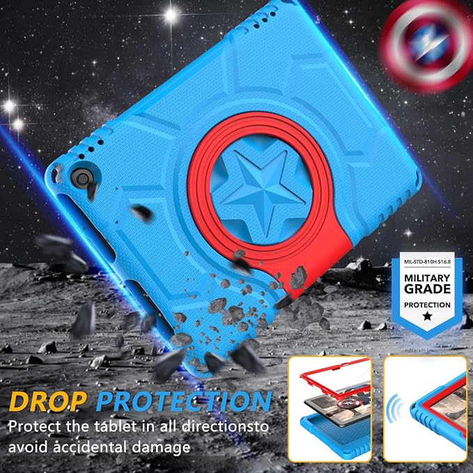 Kids case for 10 inch Tablet Lightweight Shockproof Case with Screen Protector Handle StandBlack