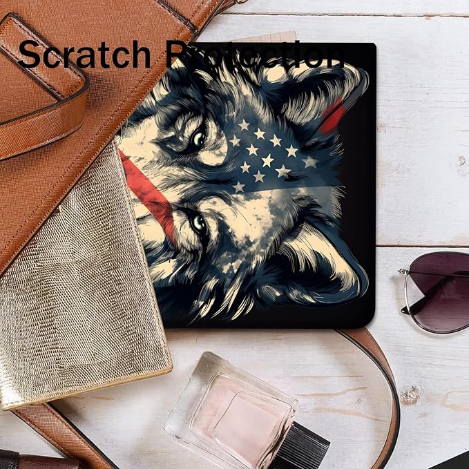 Case for Samsung Galaxy Tab A9 Plus 11 2023 Multi-Viewing Angles with Automatic Sleep/Wake Function for Samsung Galaxy A9+Tablet (SM-X210/X216/X218) American Flag Wolf