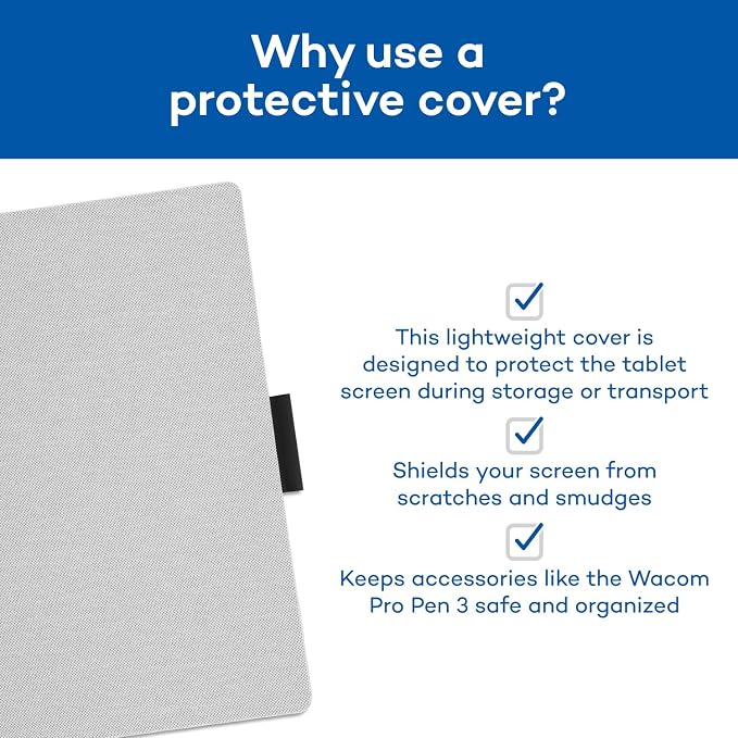 Wacom MovinkPad Pro 14 Tablet Cover Slim Screen Cover with Pen Tab Light Gray